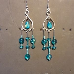 Hand beaded chandelier earrings